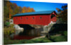 Red Covered Bridge on Rural Road by Anonymous
