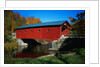 Red Covered Bridge on Rural Road by Anonymous