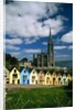 St. Coleman's Cathedral of Cobh Behind Colorful Row Houses by Anonymous