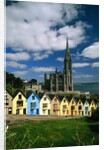 St. Coleman's Cathedral of Cobh Behind Colorful Row Houses by Anonymous