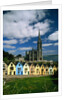 St. Coleman's Cathedral of Cobh Behind Colorful Row Houses by Anonymous