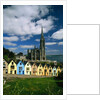 St. Coleman's Cathedral of Cobh Behind Colorful Row Houses by Anonymous