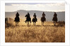 Cowboys Galloping Horses in Field by Anonymous