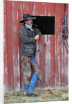Cowboy Waiting at Barn by Anonymous