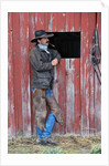 Cowboy Waiting at Barn by Anonymous