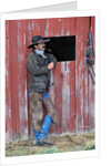 Cowboy Waiting at Barn by Anonymous