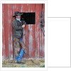 Cowboy Waiting at Barn by Anonymous