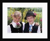 Two Bavarian Children Wear Traditional Dress by Anonymous
