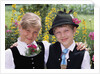 Two Bavarian Children Wear Traditional Dress by Anonymous