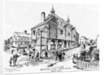 Drawing of First Boston Town Hall by Charles Lawrenc
