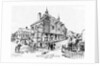 Drawing of First Boston Town Hall by Charles Lawrenc