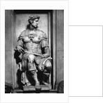 Detail of Giuliano de' Medici from the Tomb of Giuliano de' Medici by Michelangelo Buonarroti