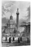 Trajan's column. Rome. Undated engraving by Anonymous