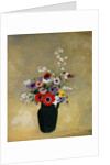 Large Green Vase with Mixed Flowers by Odilon Redon