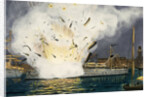 Illustration of Explosion of the USS Maine in Havana Harbor by Anonymous