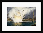 Illustration of Explosion of the USS Maine in Havana Harbor by Anonymous