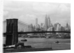 Manhattan Skyline And Brooklyn Bridge by Anonymous