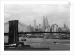 Manhattan Skyline And Brooklyn Bridge by Anonymous