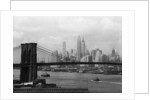Manhattan Skyline And Brooklyn Bridge by Anonymous