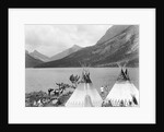 Teepee,Indians On Shore Of Lake by Anonymous