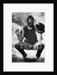 Baseball Catcher Awaiting the Ball by Anonymous