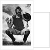 Baseball Catcher Awaiting the Ball by Anonymous
