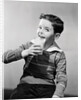 Smiling Boy with a Glass of Milk by Anonymous