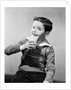 Smiling Boy with a Glass of Milk by Anonymous