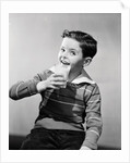 Smiling Boy with a Glass of Milk by Anonymous