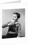Smiling Boy with a Glass of Milk by Anonymous