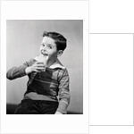 Smiling Boy with a Glass of Milk by Anonymous