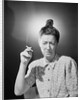 Woman with Top Knot Smoking by Anonymous
