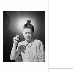 Woman with Top Knot Smoking by Anonymous