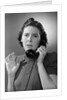 Anxious Woman On The Telephone by Anonymous