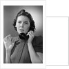 Anxious Woman On The Telephone by Anonymous