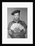 Man Holding Fan of Money by Anonymous