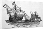 Illustration of the Santa Maria, Pinta and Nina by Corbis