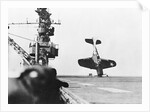Douglas Dive-Bomber Crashed on Aircraft Carrier Deck by Anonymous