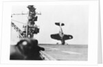 Douglas Dive-Bomber Crashed on Aircraft Carrier Deck by Anonymous