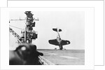 Douglas Dive-Bomber Crashed on Aircraft Carrier Deck by Anonymous