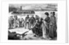 Emigrants Heading West At The River by Anonymous