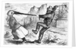 Chinese Man Held By Hair By Man W/Ca Hat by Anonymous
