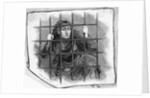 Insane Girl Behind Bars; Woodcut by Anonymous
