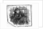 Insane Girl Behind Bars; Woodcut by Anonymous