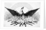 Engraving of Phoenix Rising from Flames by Anonymous