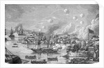 Engraving of the Bombardment of Canton by the English by Anonymous