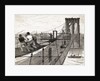 Building Of Brooklyn Bridge by Anonymous