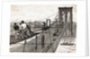 Building Of Brooklyn Bridge by Anonymous