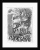 19th-Century Engraving of a Mob Setting Fire to a House by Anonymous
