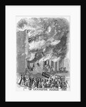 19th-Century Engraving of a Mob Setting Fire to a House by Anonymous